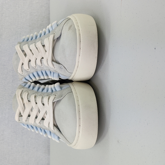 Tory Burch Sport Ruffle Leather Sneakers Shoes Women's Size 6.5 M Light Blue - Picture 5 of 11